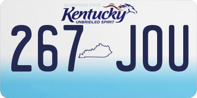 KY license plate 267JOU