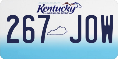 KY license plate 267JOW