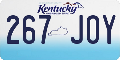 KY license plate 267JOY