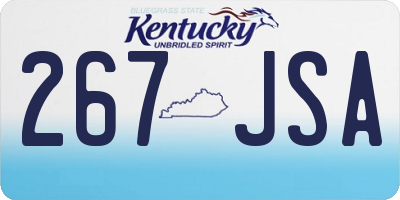KY license plate 267JSA