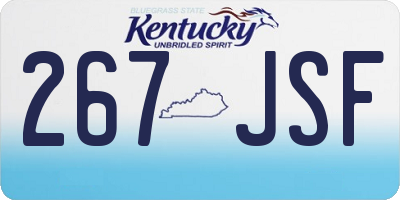 KY license plate 267JSF