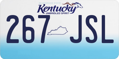 KY license plate 267JSL