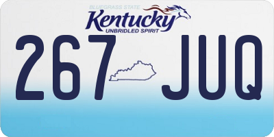 KY license plate 267JUQ
