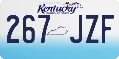 KY license plate 267JZF