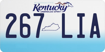 KY license plate 267LIA