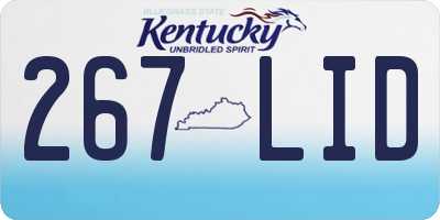 KY license plate 267LID