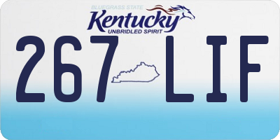 KY license plate 267LIF