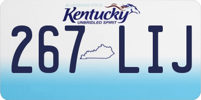 KY license plate 267LIJ