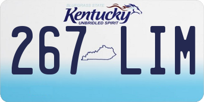 KY license plate 267LIM