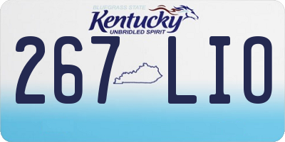 KY license plate 267LIO