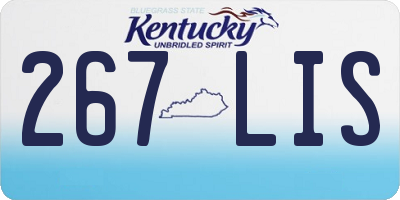 KY license plate 267LIS