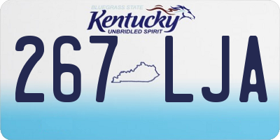 KY license plate 267LJA