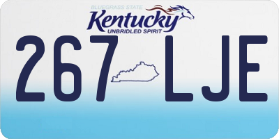 KY license plate 267LJE
