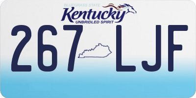 KY license plate 267LJF