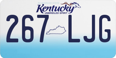 KY license plate 267LJG