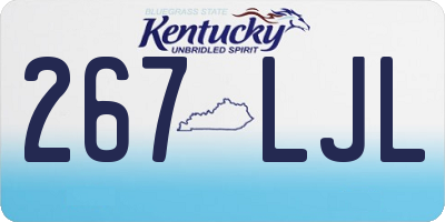 KY license plate 267LJL