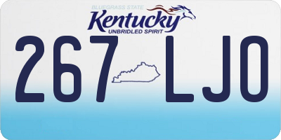 KY license plate 267LJO