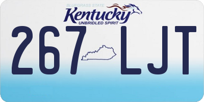 KY license plate 267LJT