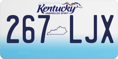 KY license plate 267LJX