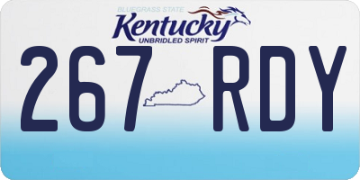 KY license plate 267RDY