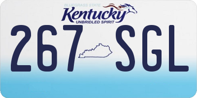 KY license plate 267SGL