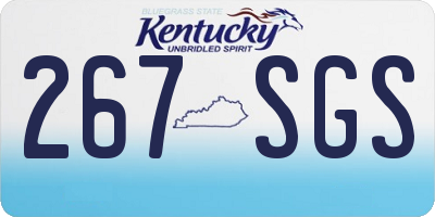 KY license plate 267SGS