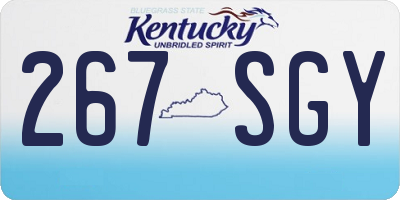 KY license plate 267SGY