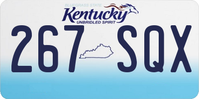 KY license plate 267SQX