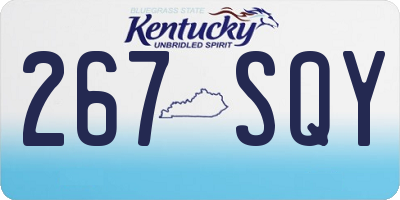 KY license plate 267SQY