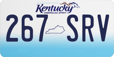 KY license plate 267SRV