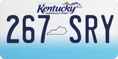 KY license plate 267SRY