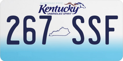 KY license plate 267SSF