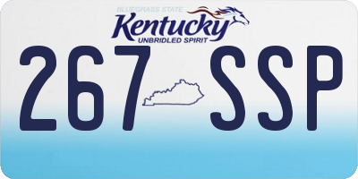 KY license plate 267SSP