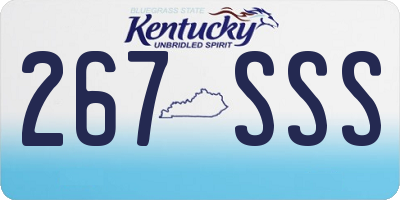KY license plate 267SSS