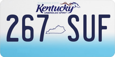 KY license plate 267SUF