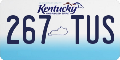KY license plate 267TUS
