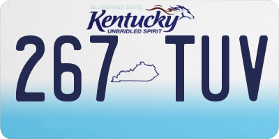 KY license plate 267TUV