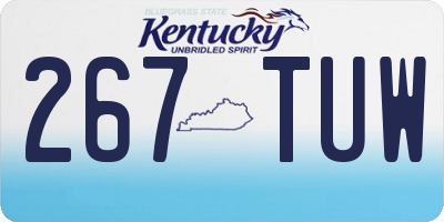 KY license plate 267TUW