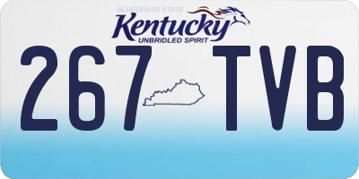 KY license plate 267TVB