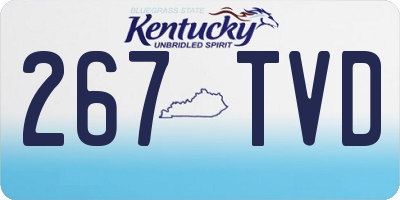KY license plate 267TVD
