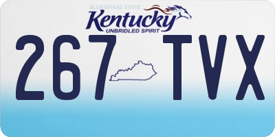 KY license plate 267TVX