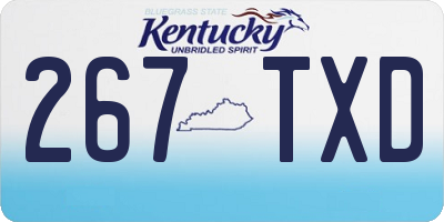 KY license plate 267TXD