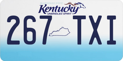 KY license plate 267TXI