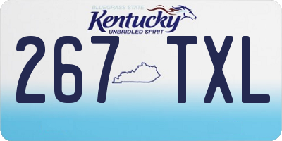 KY license plate 267TXL