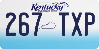 KY license plate 267TXP