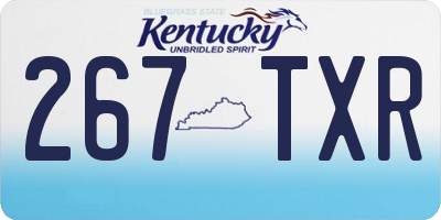 KY license plate 267TXR