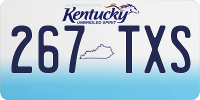 KY license plate 267TXS