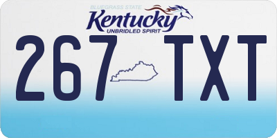 KY license plate 267TXT