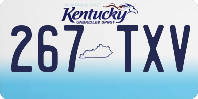 KY license plate 267TXV