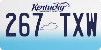 KY license plate 267TXW